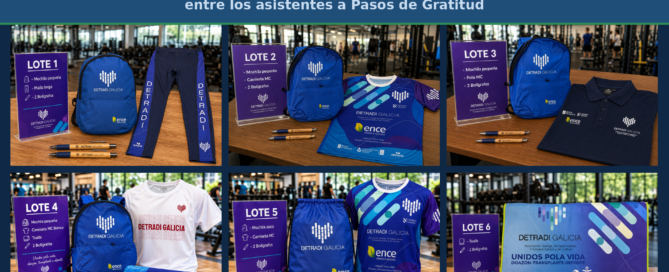 Sorteo de seis lotes oficiales de DETRADI GALICIA entre los asistentes a Pasos de Gratitud 2026