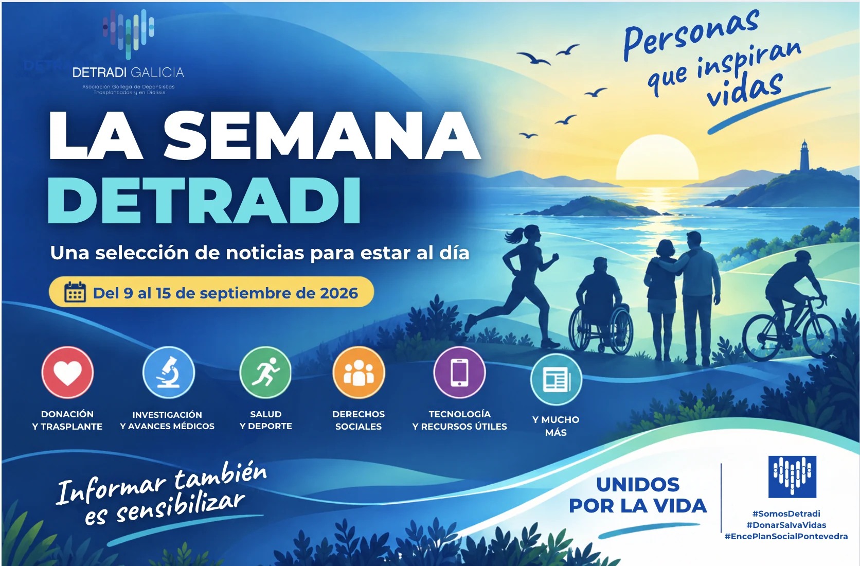 La Semana DETRADI · Actualidad sobre donación, trasplante, salud, deporte y tecnología · 9 al 15 de septiembre de 2026